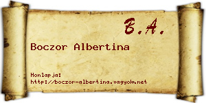 Boczor Albertina névjegykártya